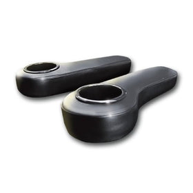 Universal Golf Cart Rear Seat Arm Rests with Cup Holders - BLACK