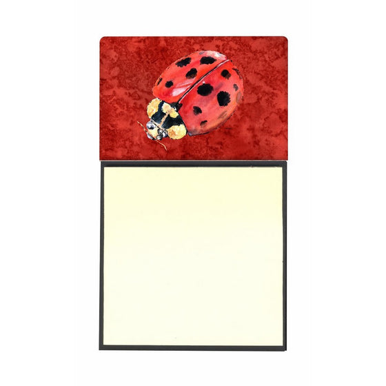 Caroline's Treasures Lady Bug on Deep Red Refillable Sticky Note Holder or Postit Note Dispenser, 3.25 by 5.5", Multicolor