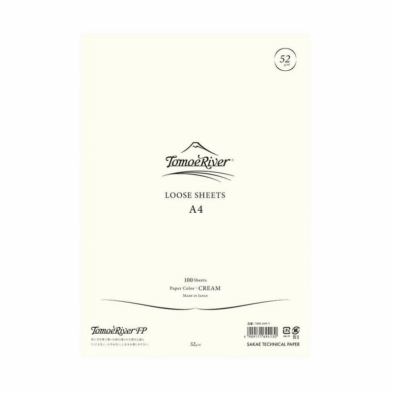 Tomoe River FP Loose Sheet, 8.27 x 11.7", 100 Sheets/Pack, Cream (TMR-A4P-Y)