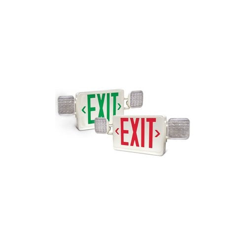 Utilitech Red/Green Dual Color LED Hardwired Exit Sign and Emergency Lamp Light