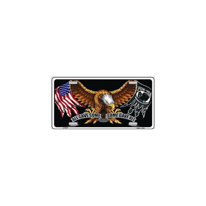 All Gave Some , Some Gave All Eagle and Flag Design Novelty Vanity License Plate Tag Sign