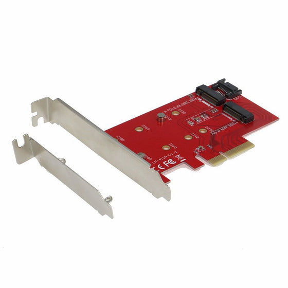 Sedna 2 Port NGFF M.2 B M Key SSD to PCI-E PCI Express 4X 4 Lane Adapter with low profile bracket