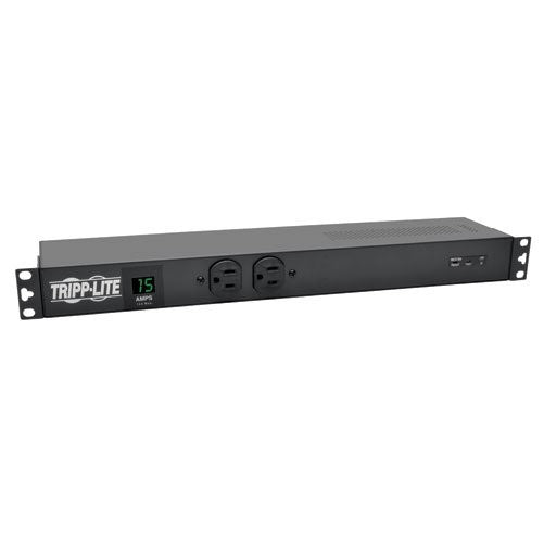 Tripp Lite Metered PDU, 15A, Isobar Surge Suppression, 3840J, 14 Outlets (5-15R), 120V, 5-15P, 15 ft. Cord, 1U Rack-Mount Power (PDUMH15-ISO)