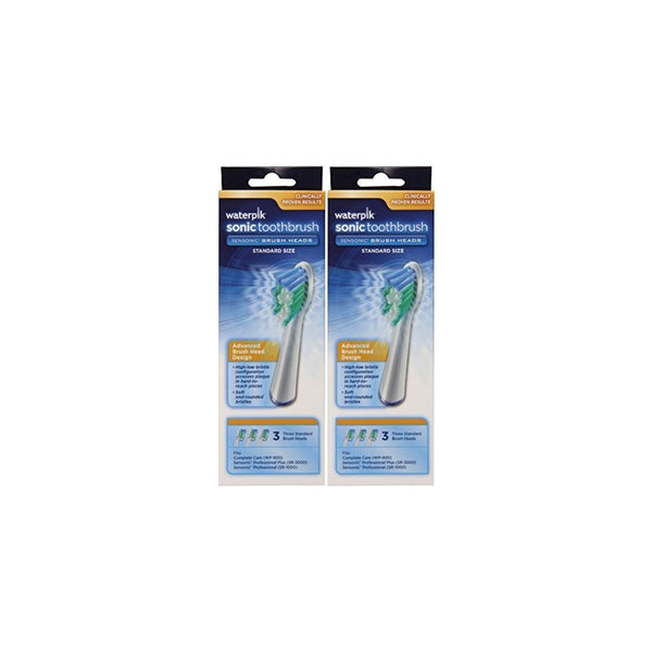 Waterpik SRRB-3W Sensonic Replacement Toothbrushes (Standard Head Size)6 Count