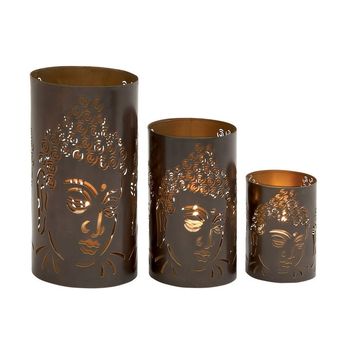 Ravishing Set Of Three Metal Candle Holders