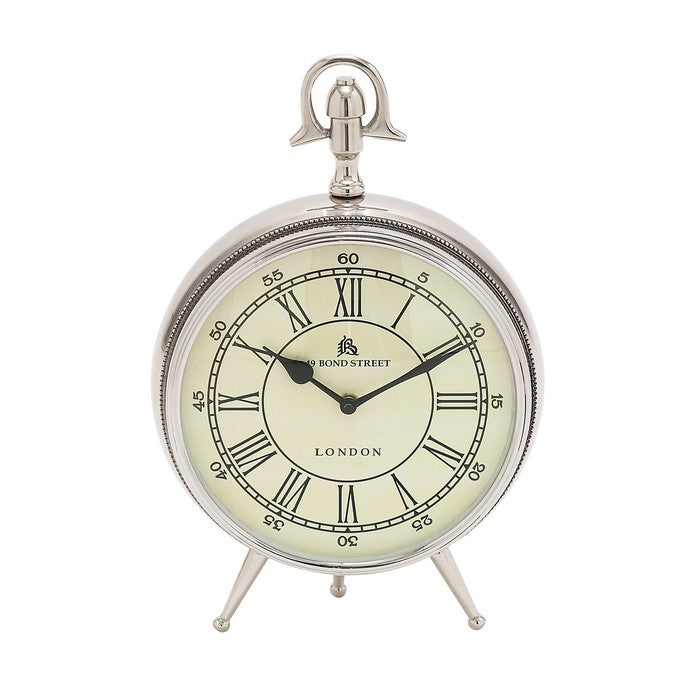 Bond Street Clock In Silver Finish