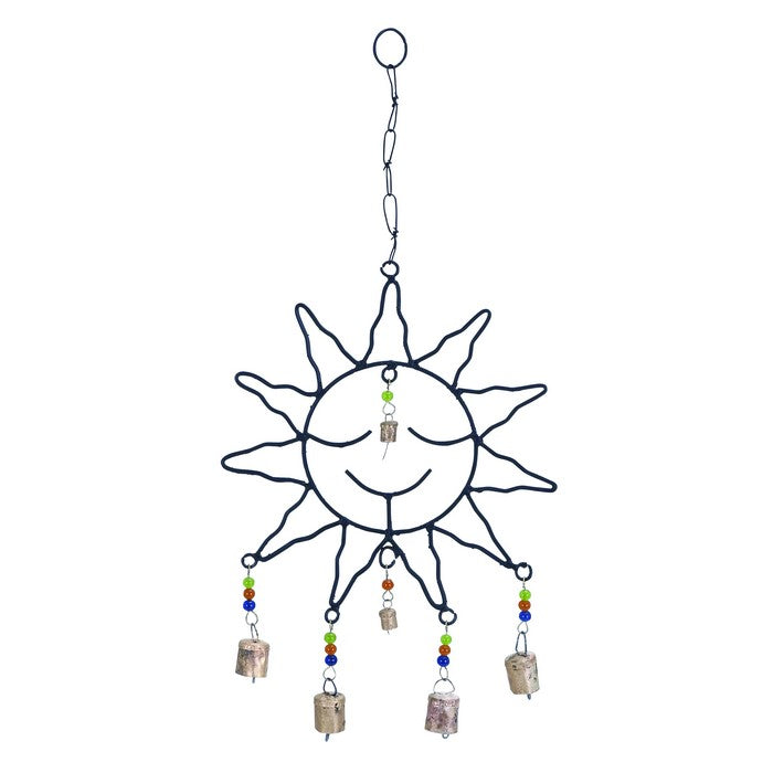 Captivating Metal Sun Face Wind Chime With Optimum Chain Link