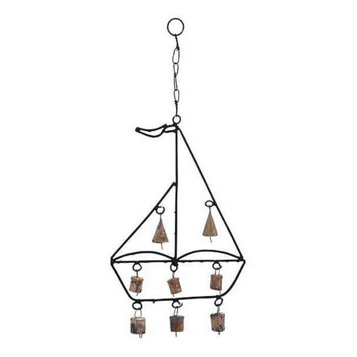 Durable and Rustproof Metal Boat Wind Chime with Sail Boat Design