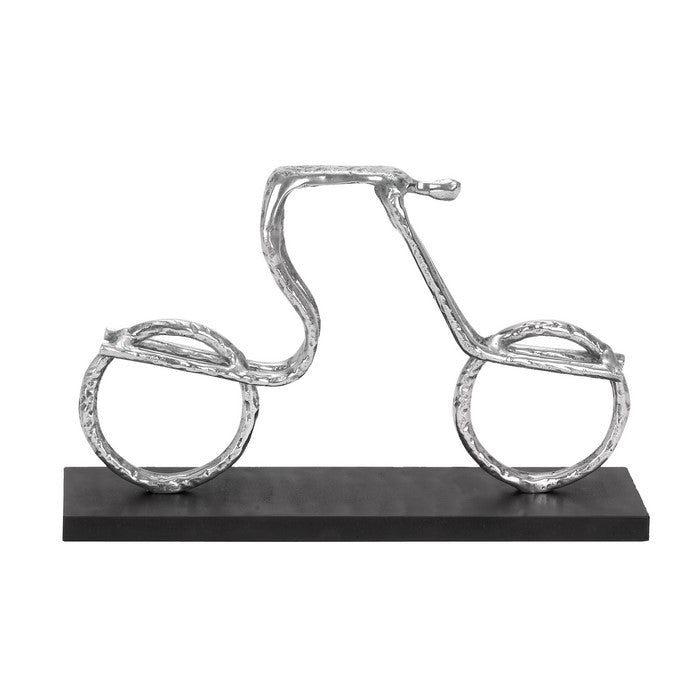 Contemporary Aluminum Cycle Sculpture With Full Gloss Appeal
