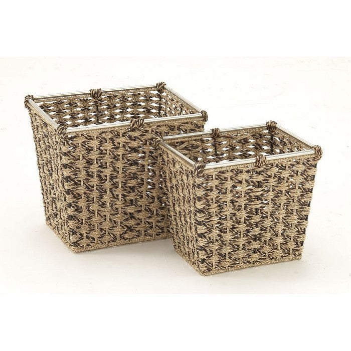 Mesmerizing Sea Grass Metal Basket Set Of 2