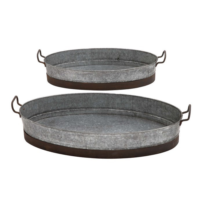 Attractive Contemporary Styled Metal Planter Tray
