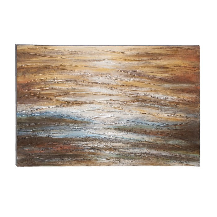 Textured Painting Of Vivid Lines And Waves