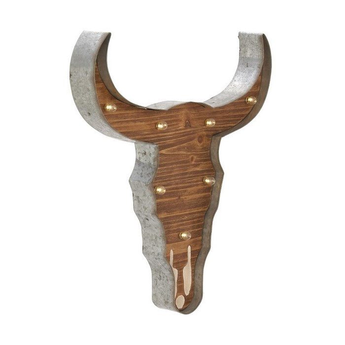 Adorable Wood Metal Led Cow Sign