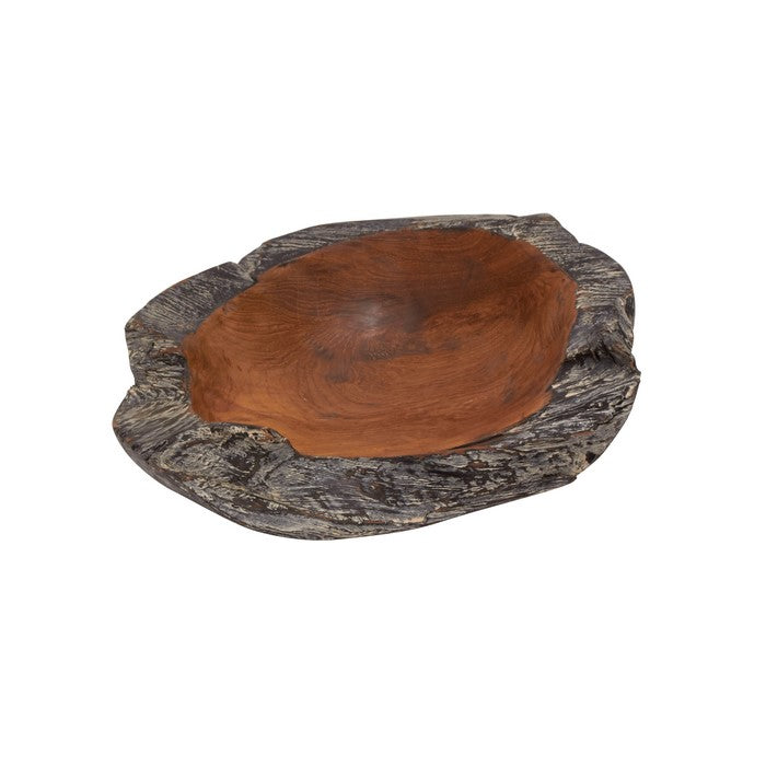 Customary Styled Fancy Teak Small Bowl
