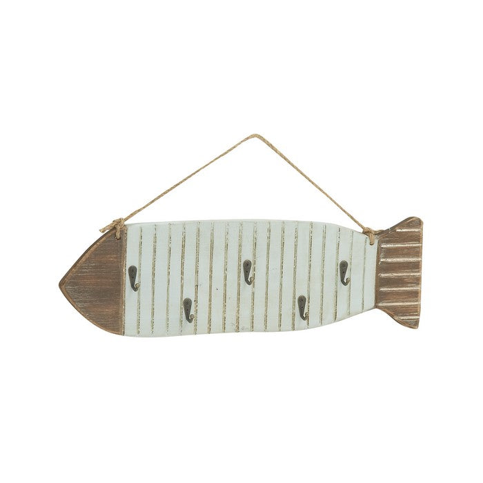 Fish Wood Metal Wall Hook 24"W, 11"H