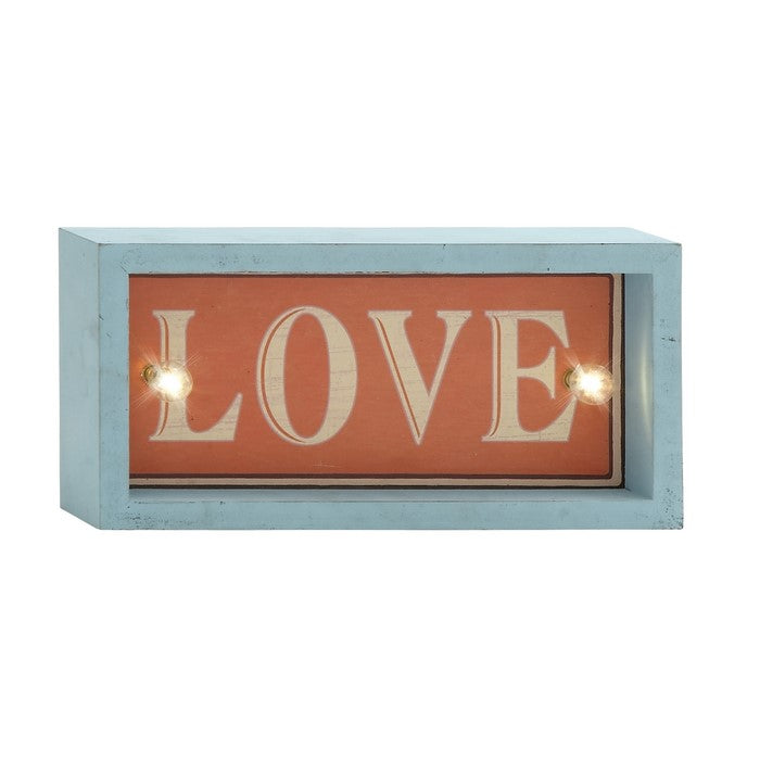 Attractive Wood Led Wall Love Sign 12"W, 6"H