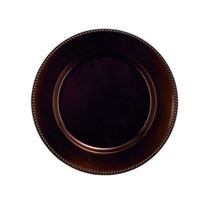 Adorable PP Plastic Round Bead Bronze Charger