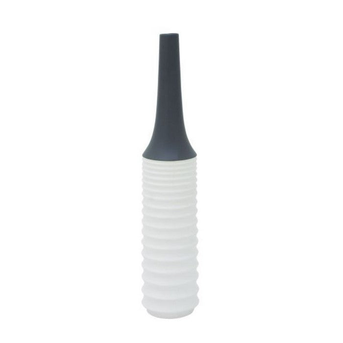 CER WHT GRY VASE 5"W, 24"H