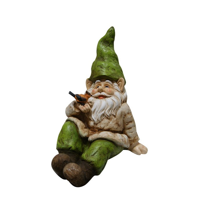 Gnome Laying Down With Bird Statue