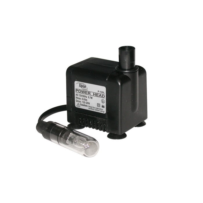 Power Head Pump 120 GPH with 5W Halogen Light
