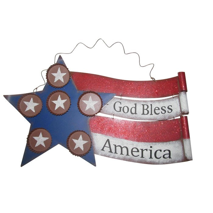 Qll104 12 Inch American Flag Metal WallDecor