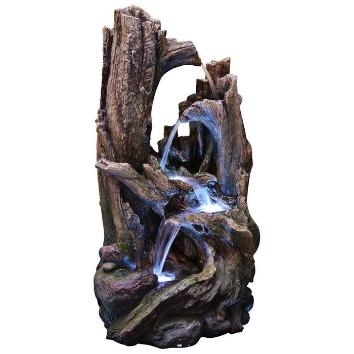 40 Inch Tree Trunk Fountain With Led Lights