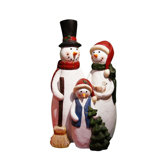 12 Inch Snowman Family Statue