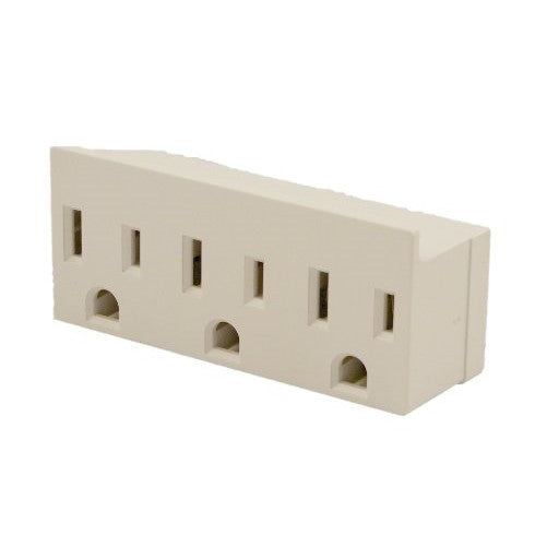 Leviton 697-W 15 Amp, 125 Volt, Triple Outlet Adapter, White