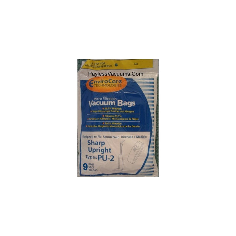 Envirocare Replacement Vacuum Bags for Sharp Upright Type PU-2-9 Pack