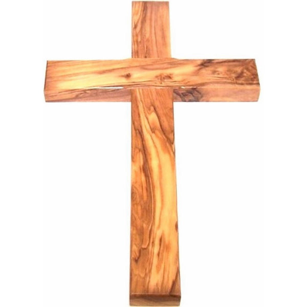 Olive wood Cross from Bethlehem with a Certificate and Lord prayer card - 10 Inches