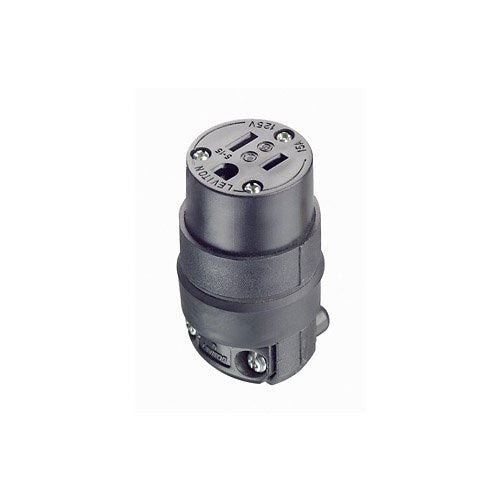 Leviton 000-515CR-000 15 Amp Rubber Grounding Plug, Black