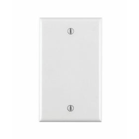 Leviton 80714-W 1-Gang No Device Blank Wallplate, Standard Size, Thermoplastic Nylon, Box Mount, White