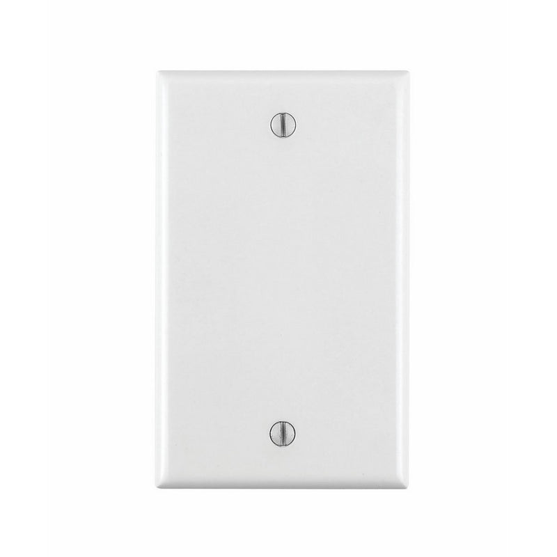 Leviton 80714-W 1-Gang No Device Blank Wallplate, Standard Size, Thermoplastic Nylon, Box Mount, White