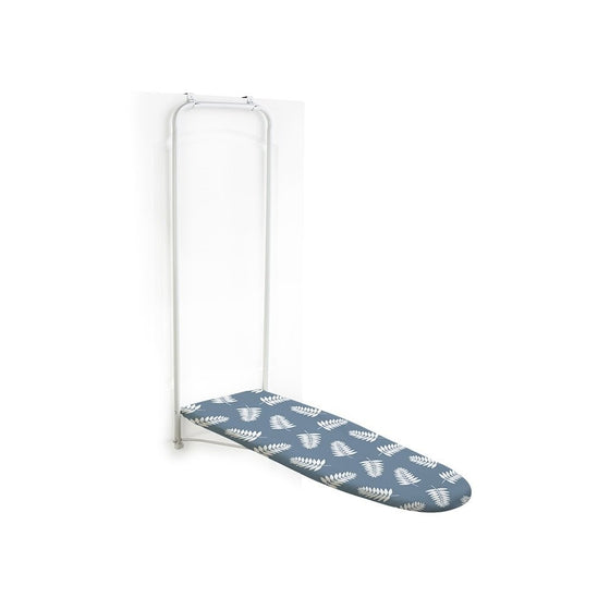 HOMZ Deluxe Over-the-Door Ironing Board Replacement Cover & Pad, Blue Fern Leaf Print
