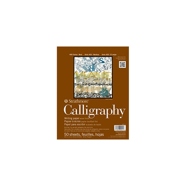 Strathmore 405-11 400 Series Calligraphy Pad, 8.5"x11" Tape Bound, 50 Sheets