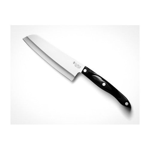 CUTCO Model 1766 Santoku Knife.......... 7.0" High Carbon Stainless Straight Edge blade.............5.6" Classic Brown handle (Sometimes called "Black")....................In factory-sealed plastic bag.