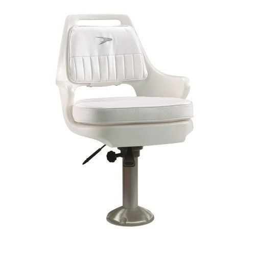 Wise 8WD015-710 Standard Pilot Chair with Cushions, 15" Fixed Height Pedestal, and Seat Slide, White