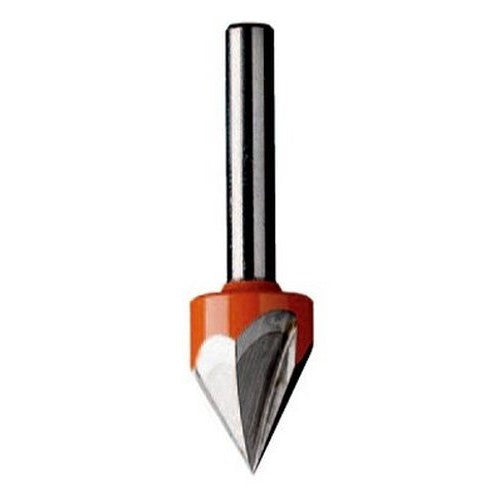 60-Degree V-Groove Bit, 1/4-Inch Shank, 1/2-Inch Diameter, Carbide-Tipped