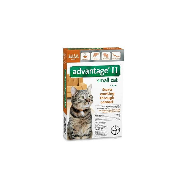 Advantage II Once-A-Month Topical Flea Treatment for Cats & Kittens up to 9 Lbs (6 Applications)