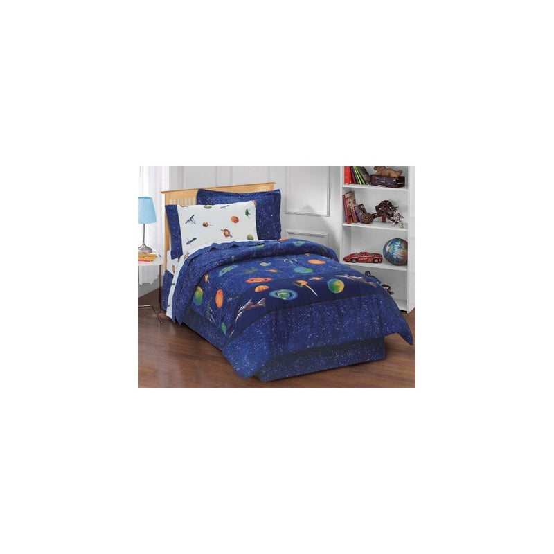 dream FACTORY Outer Space Satellites Boys Comforter Set, Blue, Full