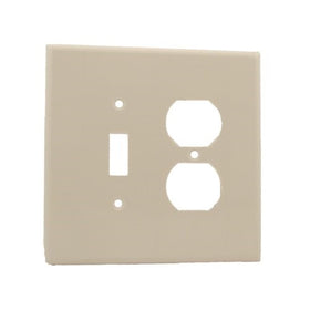 Leviton 88105 2-Gang 1-Toggle 1-Duplex Device Combination Wallplate, Oversized, Thermoset, Device Mount, White