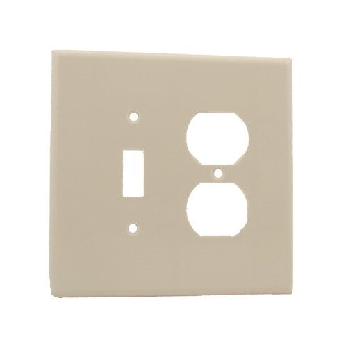 Leviton 88105 2-Gang 1-Toggle 1-Duplex Device Combination Wallplate, Oversized, Thermoset, Device Mount, White