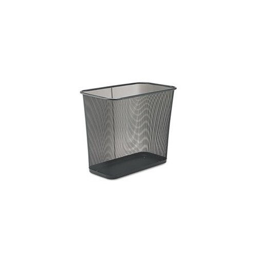 Five-Gallon Mesh Wastebasket, Rectangular, 30 Quart, 16"x8-1/2"x14", Black URIWMB30RBK