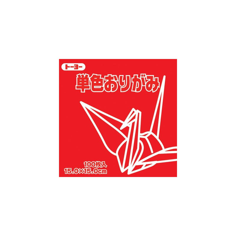 Toyo Origami Paper Single Color - Red - 15cm, 100 Sheets