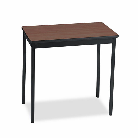 Barricks UT183030WA Utility Table, Rectangular, 30w x 18d x 30h, Walnut/Black