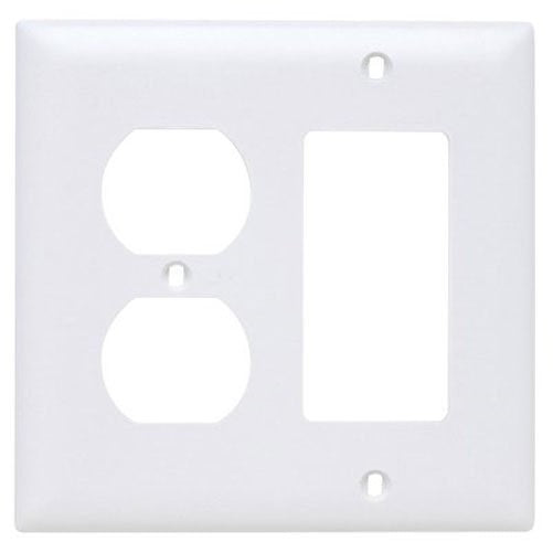 PASS & SEYMOUR TP826WCC12 White 2G Decor/Duplex Plate