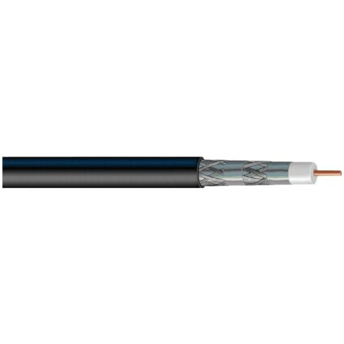 VEXTRA V621QBB Quad Shield RG6 Solid Copper Coaxial Cable (Black)