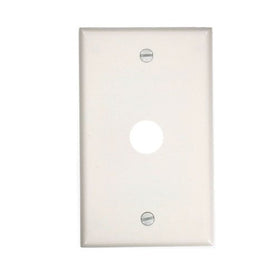 Leviton 88017 1-Gang .625-Inch Hole Device Telephone/Cable Wallplate, Standard Size, Thermoset, Box Mount, White