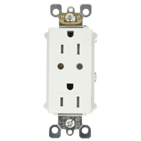 Leviton VRR15-1LZ Vizia RF  Split Duplex Tamper Resistant Scene Capable Receptacle, White/Ivory/Light Almond, Works with Alexa