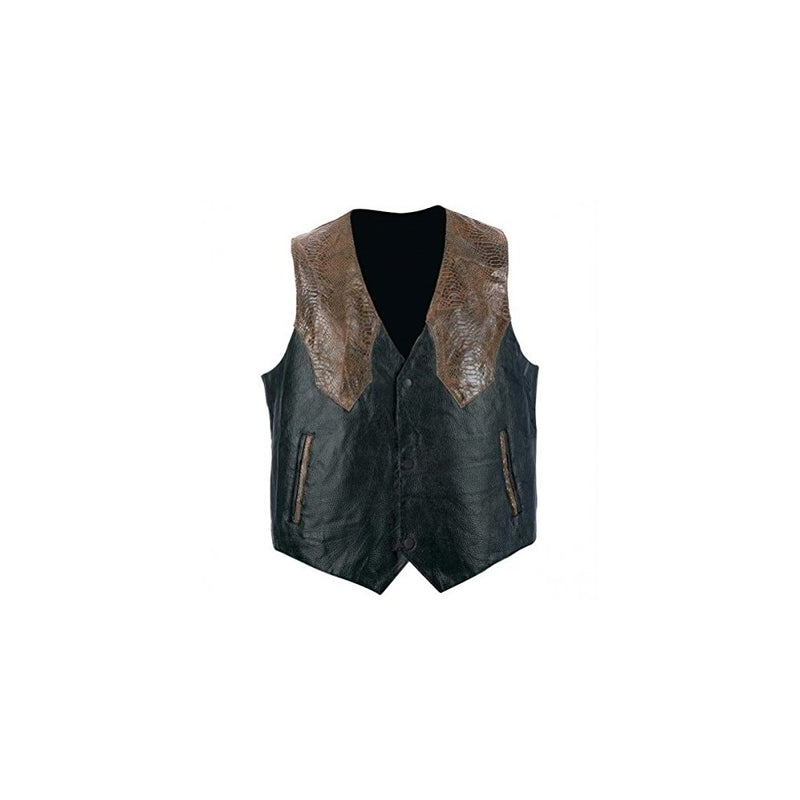 Giovanni Navarre & Trade Hand-Sewn Pebble Grain Genuine Leather Western-Style Vest 2X